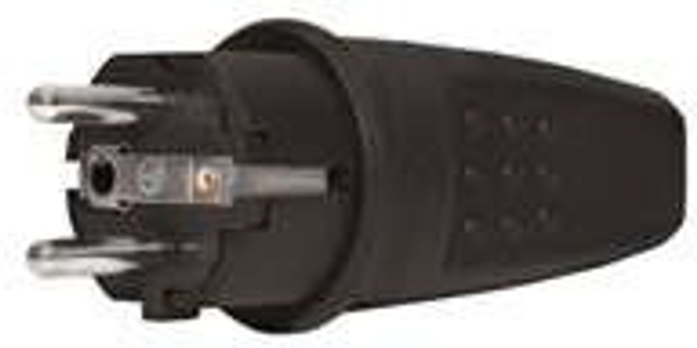 Вилка прямая с з/контактами,каучку 16А 250В IP44 (еврослот) 602227 / 874327