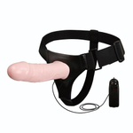 Полый страпон на трусиках с вибрацией и выносным пультом управления Mens Pants - 16,5 см. (Цвет: телесный)