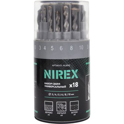 Набор сверел универсальный NIREX UniBit X2, 18шт NUBX2