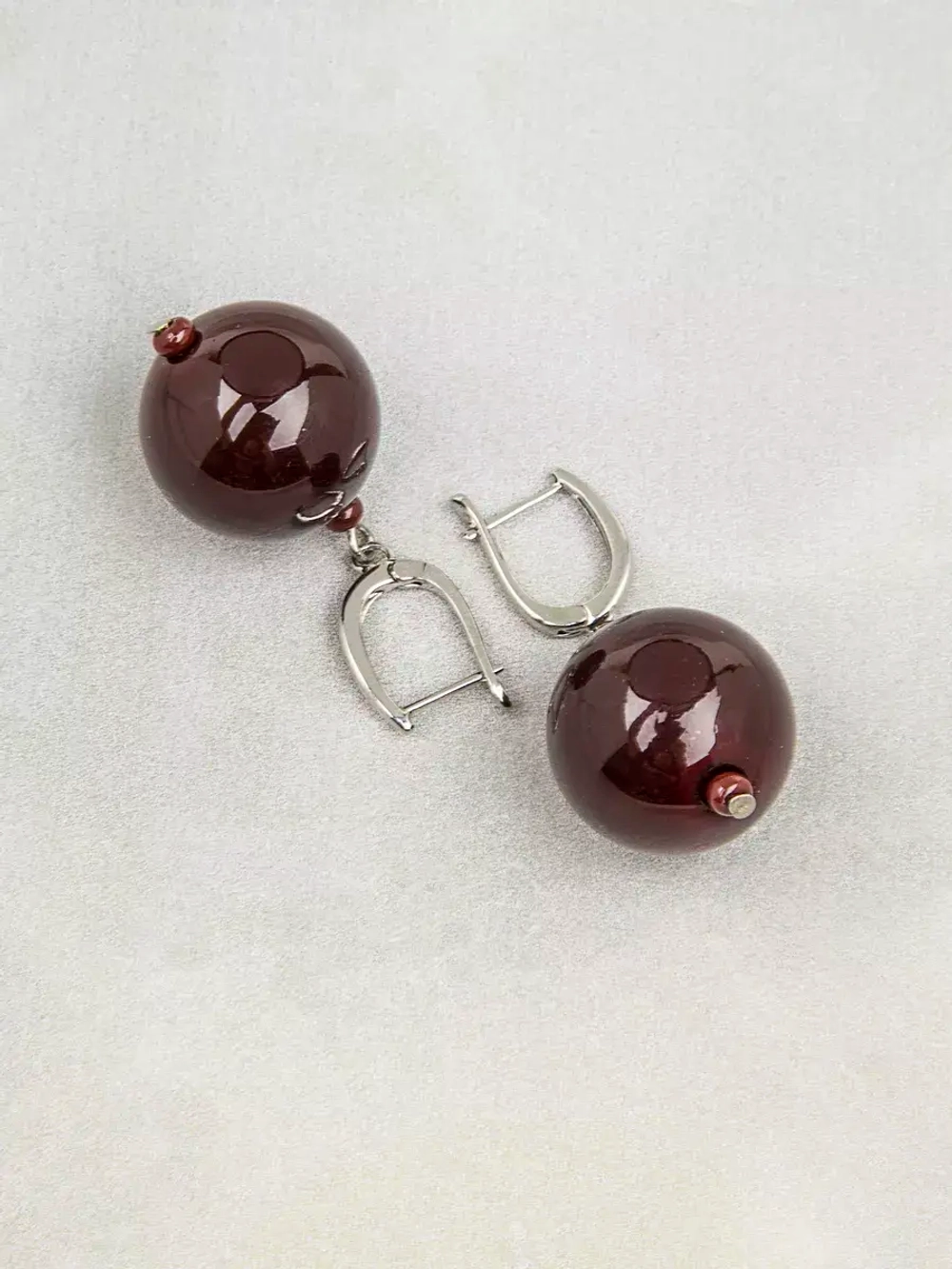 Серьги подвески шары бижутерия из муранского стекла