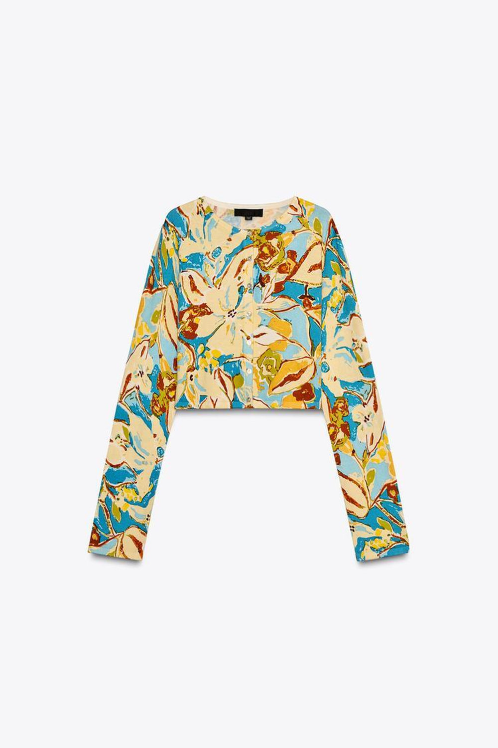 ZARA ТРИКОТАЖНЫЙ КАРДИГАН С ПРИНТОМ, РАЗНОЦВЕТНЫЙ