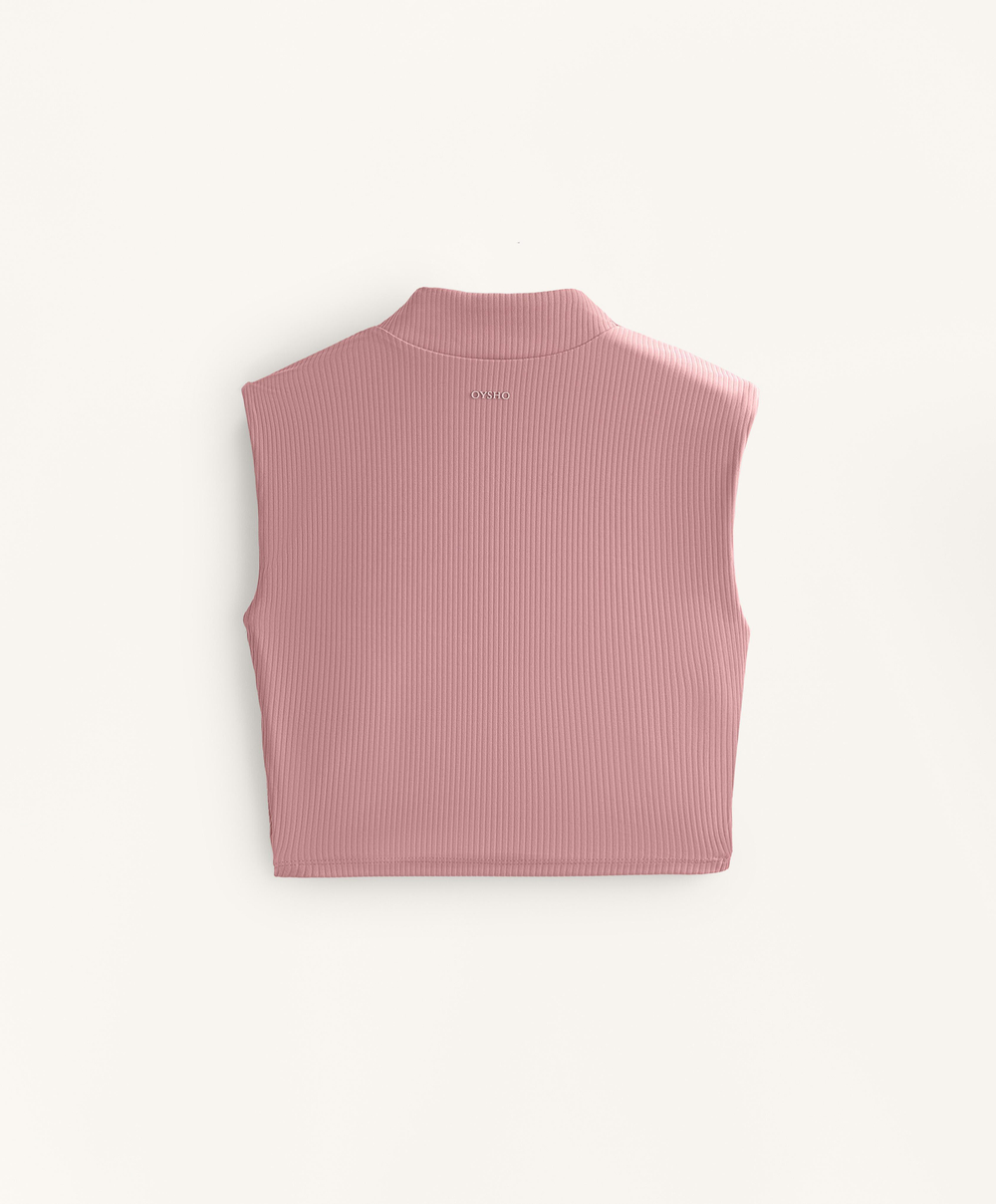 Oysho Топ Comfortlux с перекрестными деталями без рукавов, нежно-розовый