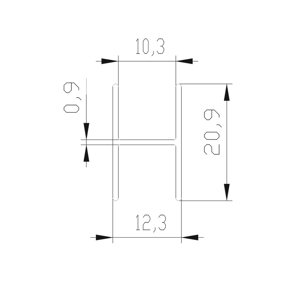 ЭКО Рамка средняя двери без самореза - центральный ригель (1,75 м) бронза матовая (AL) (AE0471) Aris