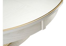 Стол Дорсет 120(170)х120х76 молочный / золото