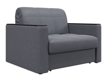 Кресло Неаполь 0,8 - Velutto 32 серый/накладка венге