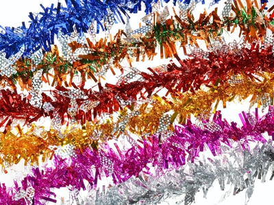 Мишура новогодняя 2м*9см "Лепестки" микс цветов 991357