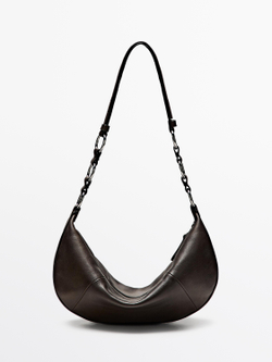 Massimo Dutti Небольшая сумка из кожи наппа, коричневый