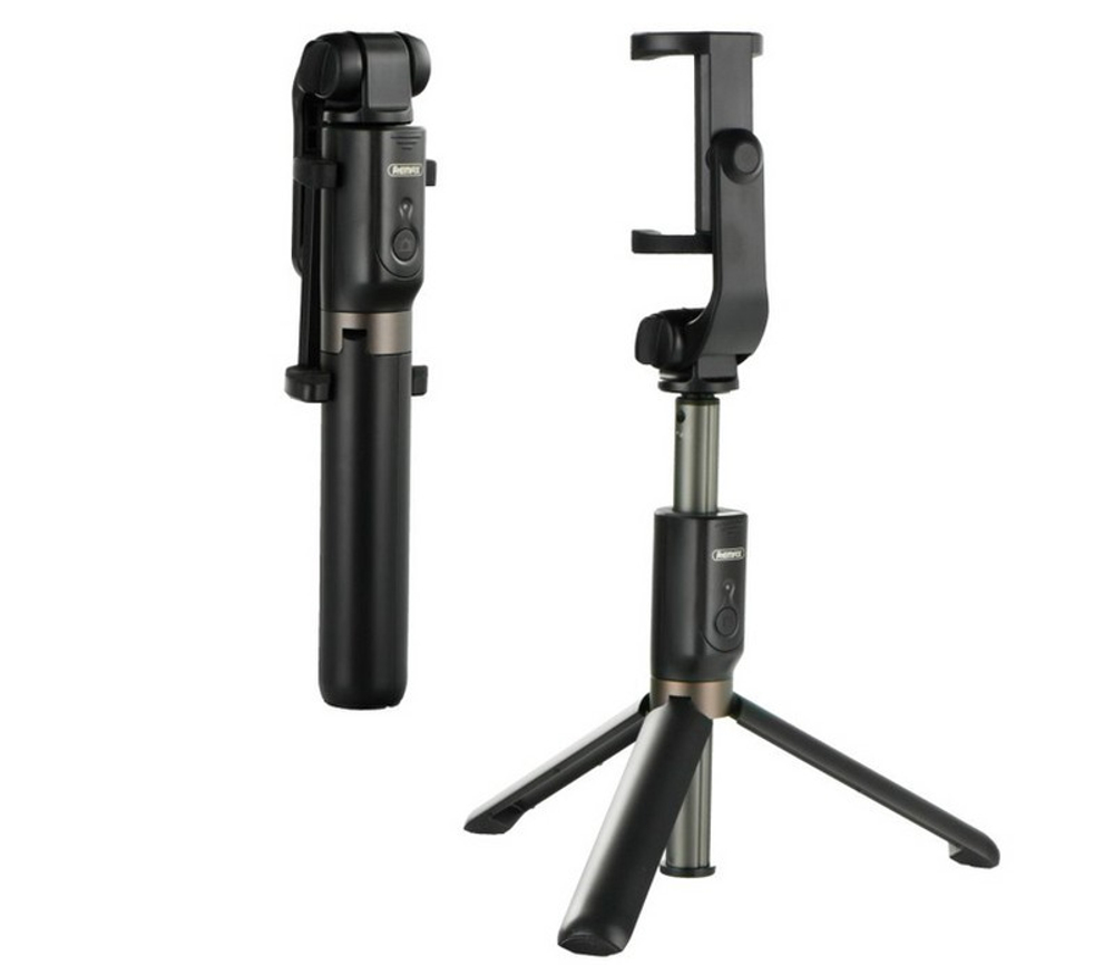 Монопод-штатив для селфи Remax P9 Tripod Selfie Stick Bluetooth, 55-90 mm Черный