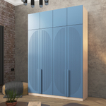 Шкаф Агератум МДФ четырехсекционный с антресолью Сапфир структурный (0,3) G4018-62A матовая - Дуб молочный 8622  240*45*260