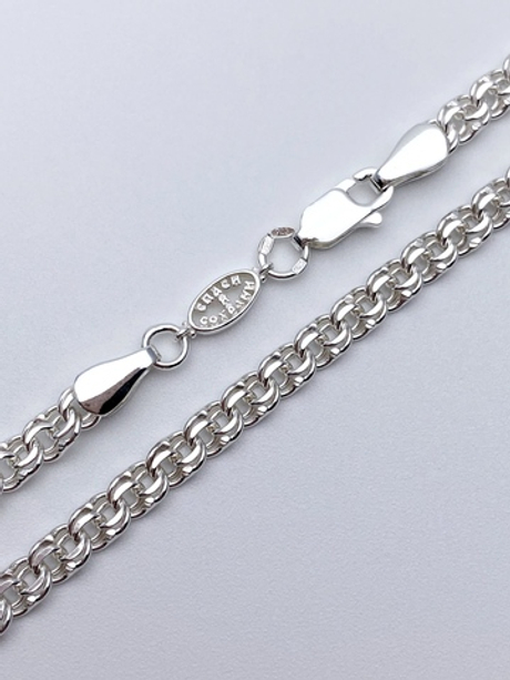 Цепь из серебра/Бисмарк/Со вставкой спаси и сохрани