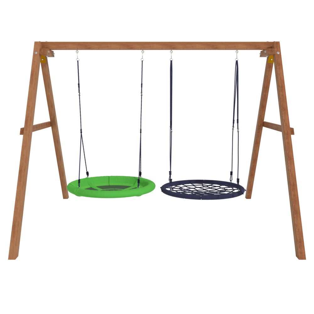 Деревянные качели с качелями гнездо 100 см и качелями гнездо Свиби