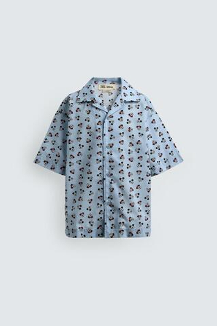 ZARA X DISNEY РУБАШКА MINNIE + MICKEY MOUSE, НЕБЕСНО-ГОЛУБОЙ