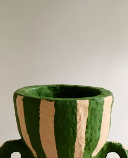 ZARA HOME ПОДСВЕЧНИК ИЗ ПАПЬЕ-МАШЕ, ЗЕЛЕНЫЙ