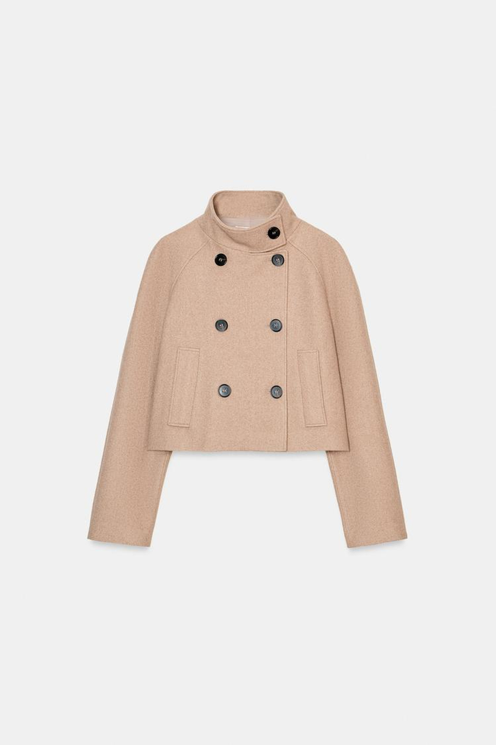 ZARA КОРОТКАЯ КУРТКА С ВОРОТНИКОМ-СТОЙКОЙ, РЫЖЕВАТО-КОРИЧНЕВЫЙ