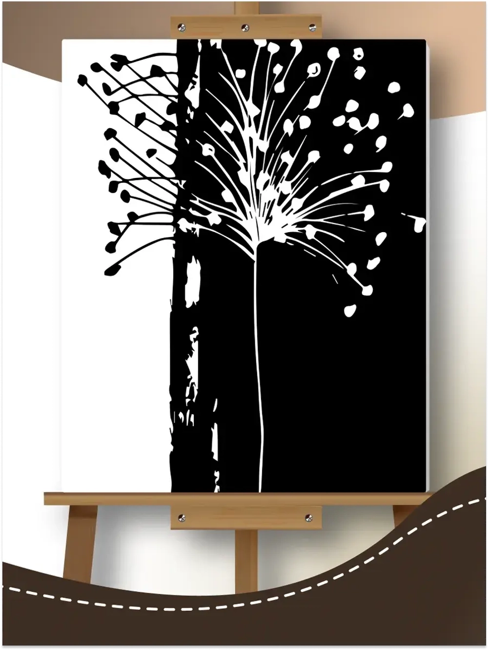 Картина по номерам черно-белая