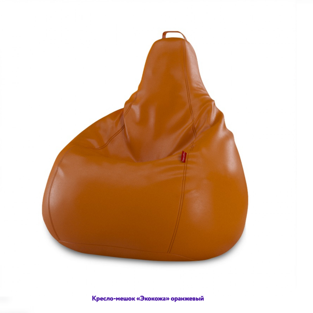 Кресло-мешок Груша, однотонное, экокожа