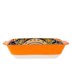 Блюдо для запекания "Arabesque"(оранжевый) 22,5*12,5см v=600мл.(фарфор)(min9)(транспортная упаковка)