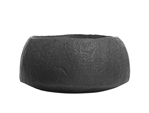 Кашпо TREEZ Effectory - Organic - Низкая чаша - Тёмно-серый камень