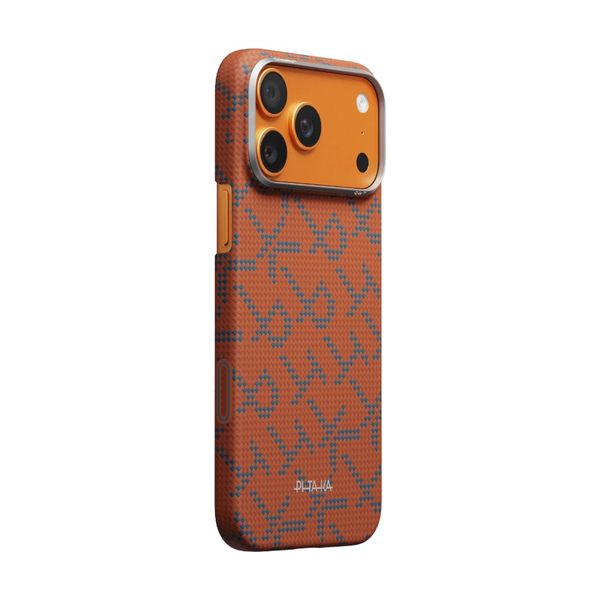 Чехол Pitaka Edge Case для iPhone 17 Pro, Оранжевый монограм | Monogram Gold/Orange