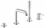 Смеситель для ванны GROHE Essence на 4 отверстия с душевым гарнитуром и изливом (на бортик ванны), хром (19578001)