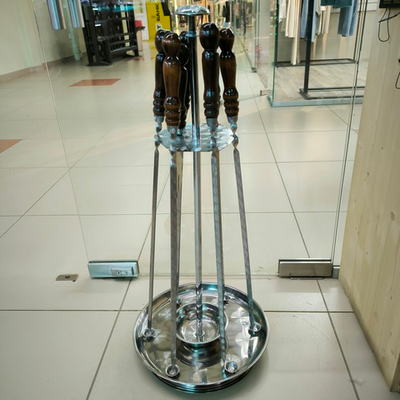 Поднос для шашлыка с подогревом (6 шампуров + нож 3 в 1) 50 см.