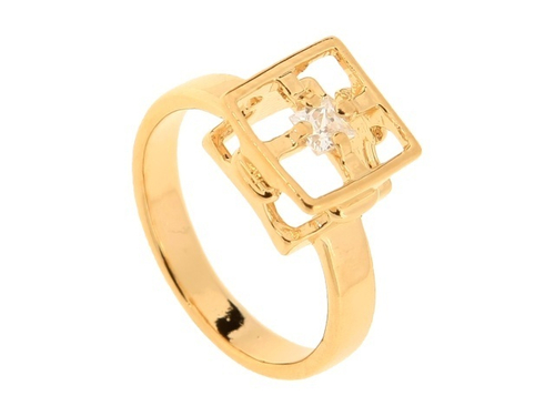 "Маджу"  кольцо  в золотом покрытии из коллекции "Санскрит" от Jenavi