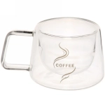 Кружка стеклянная с двойными стенками 150мл «Хай-Тек» Coffee