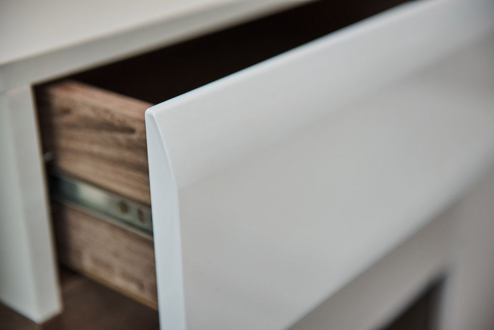 Коллекция Ультра Шкаф 2-хстворчатый Белый/Белый гл. (набор)