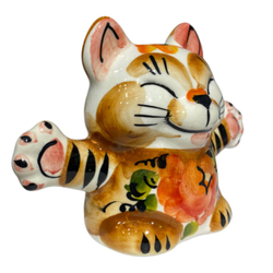 Фигурка Кот манэки цветная гжель