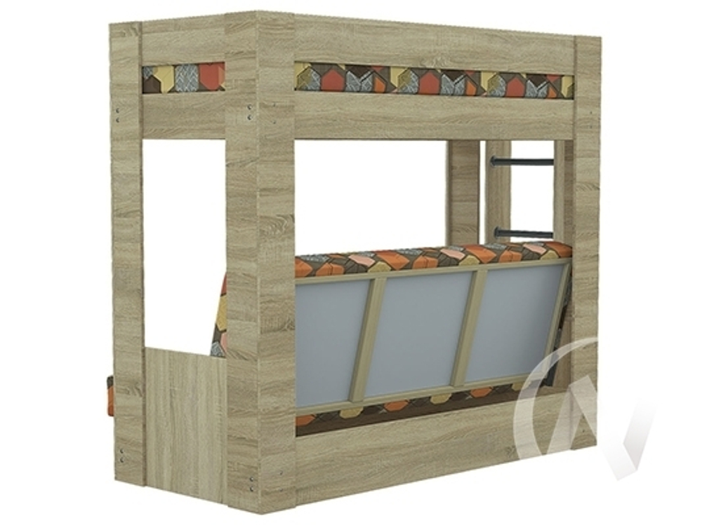 Диван-кровать двухъярусный КМ.009.01-016-00 (дуб сонома/GEOMETRY BROWN 1 Вариант)