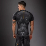 Рашгард Venum Matupa Short Sleeve black/grey/gold