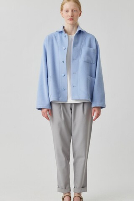 Брюки зауженные из серой джинсы