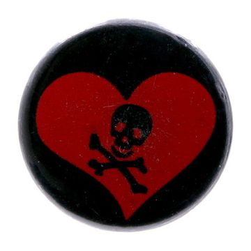 Значок Сердце череп с костями (081)