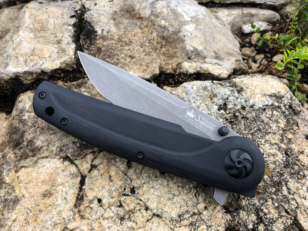 Складной нож Biker Z D2 Black Titanium