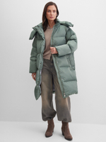 MIDI пуховик с объемным капюшоном, OLIVA 🌿