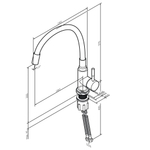 Смеситель для кухни с гибким изливом, черный/хром AM.PM X-Joy S F85B07602