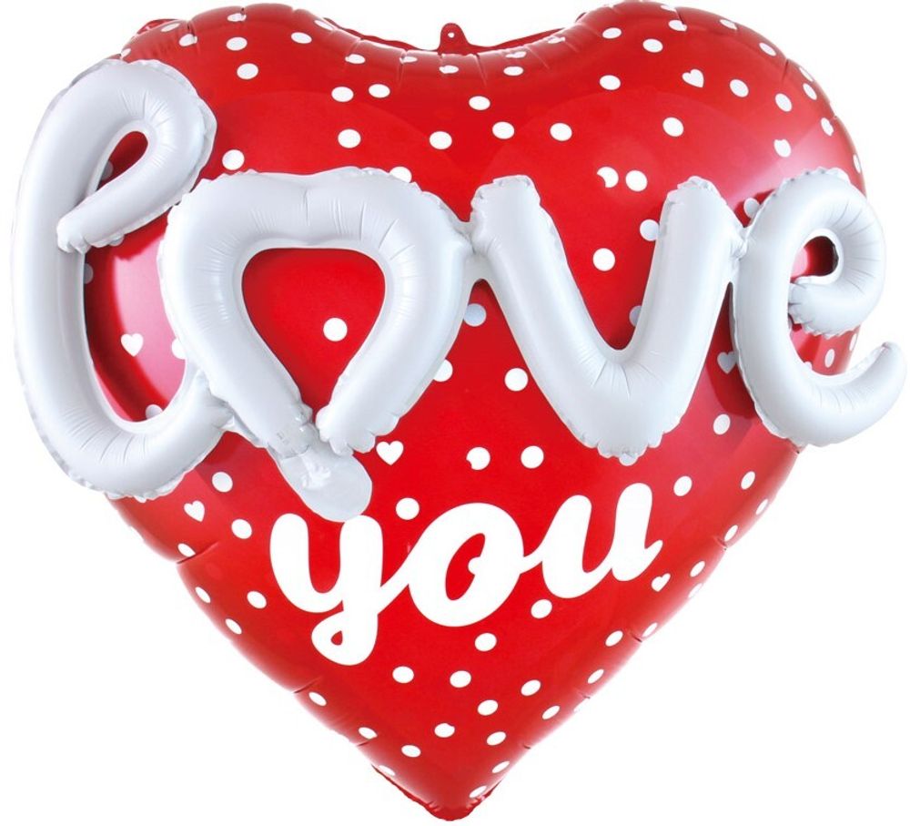 Фигура 25&quot; Сердце, 3D Love (признание в любви), Красный Fl
