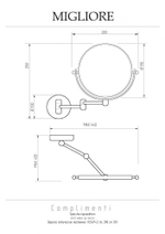 Косметическое зеркало Migliore Complementi 21983 золото