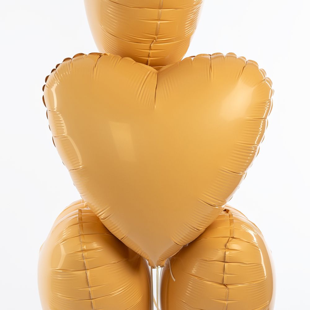 Ag Шар Сердце 19''/46 см, Мистик Абрикос сатин (БГ-15)  Изображение3