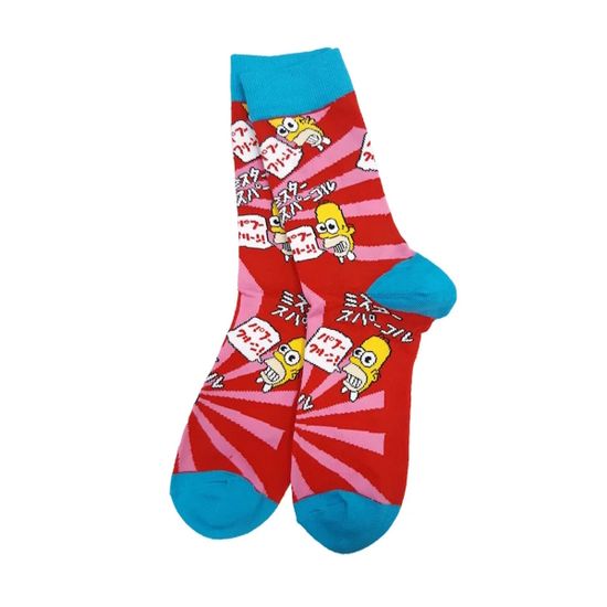 Носки Симпсоны Гомер полон радости, р-р 38-44 (красный/голубой)