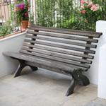 Скамейка садовая Осло со спинкой деревянная для сада из массива сосны, графит