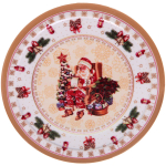 Подставка под кружку керамическая 10,5см «Дед Мороз у ёлки»"