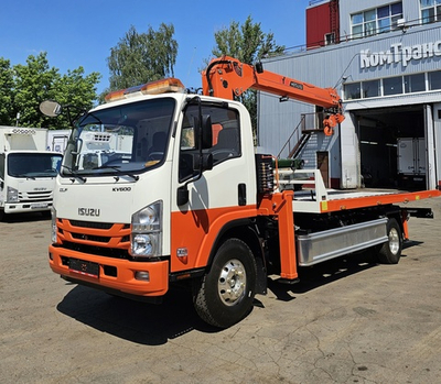Эвакуаторная платформа 4.5 т с КМУ 3.2 т на шасси Isuzu Elf KV600