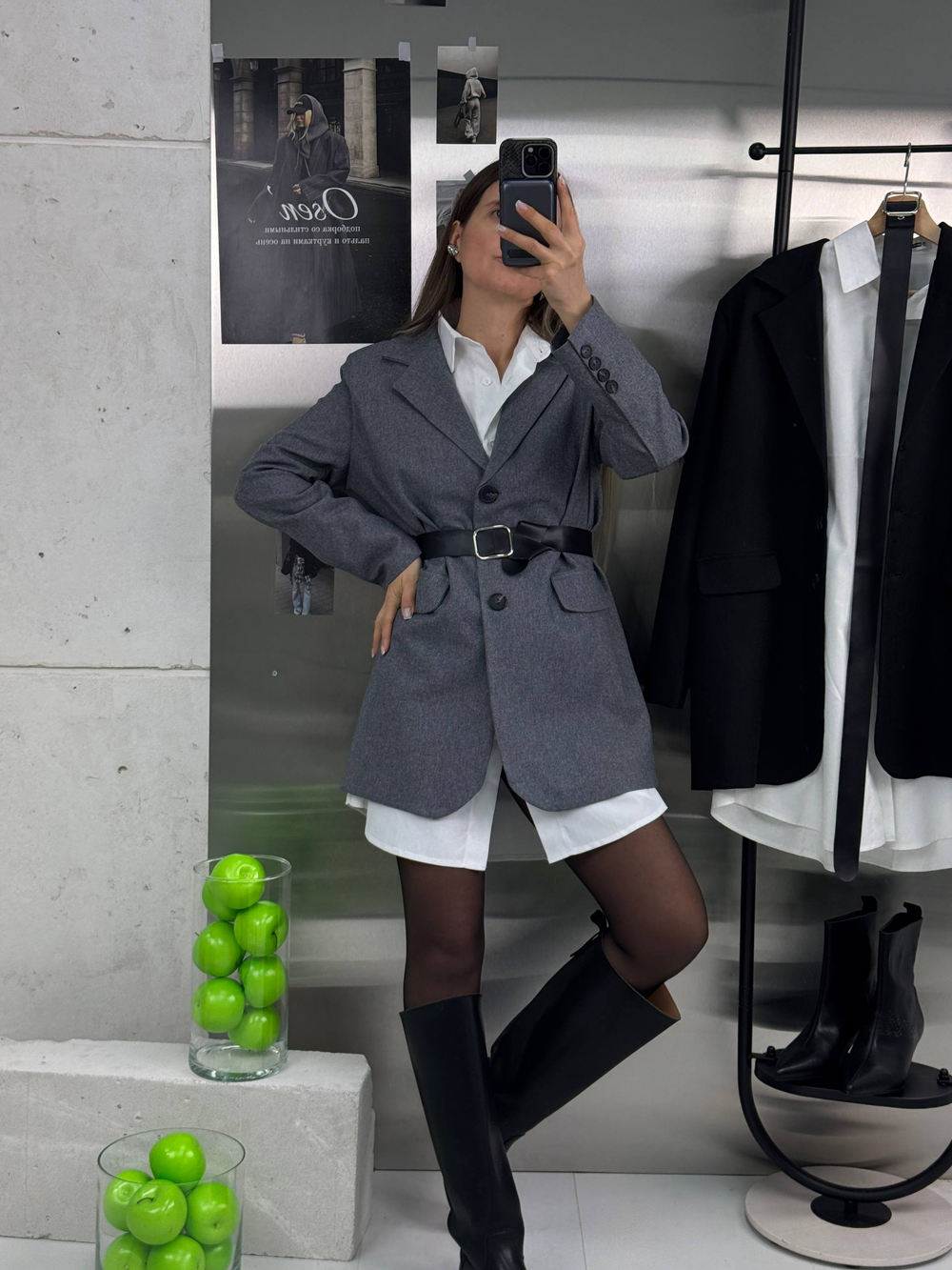 Пиджак-рубашка женская арт. 4815 цвет "серый"