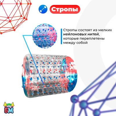 Аттракцион Водный роллер (Гидророллер) "Красно-синий" ПВХ, 2.4*2.2*2.2 м