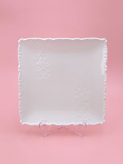 Тарелка десертная 21 см. квадратная, набор 4 шт. "Орнамент"