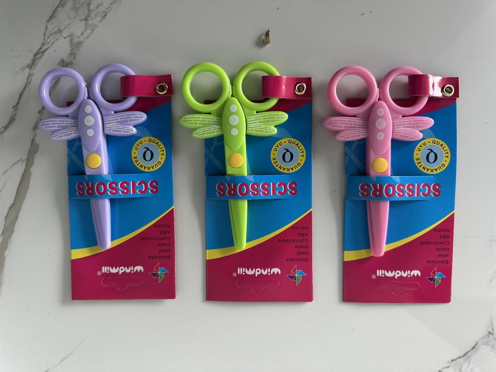 Ножницы детские пластиковые "Стрекоза", 12 см, на картоне
