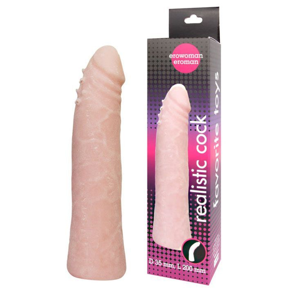 Гнущийся фаллоимитатор телесного цвета Realistic Cock - 20 см. (Цвет: телесный)