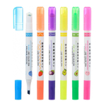 Маркер текстовыделитель, двусторонний, Basir, с роликовым штампом, серия "фрукты", 4 мм, 6 цветов