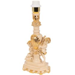 Настольная лампа Путти Айвори с абажуром Тюссо Vatican (Ватикан) Аквамарин